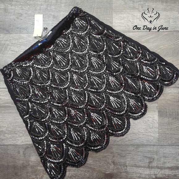 Blue Rain Sequin Mini Skirt Size M - Picture 1 of 5